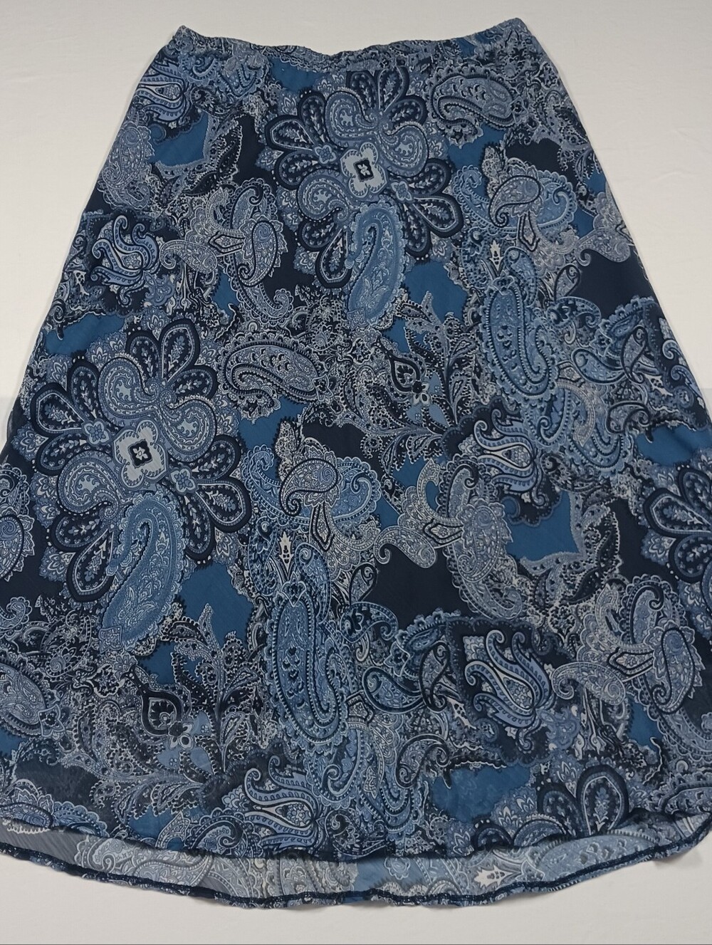 Dress Barn Blue Paisley Maxi Skirt Lined Women's 2XL